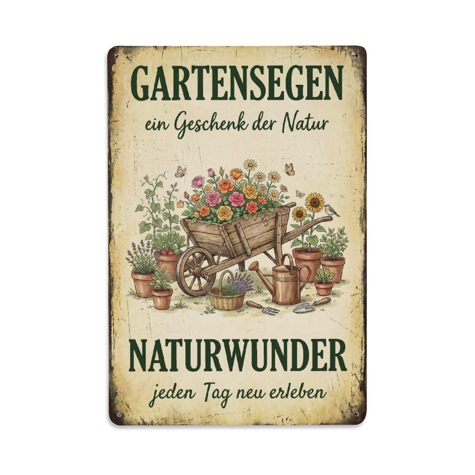 Vintage Funny Garden Nature Blessing Rustic Gate Cozy Metal Tin Sign Plaque Wall Decor for Cafe, Club Bar, Office, Garden Metal Poster 8x12Inch