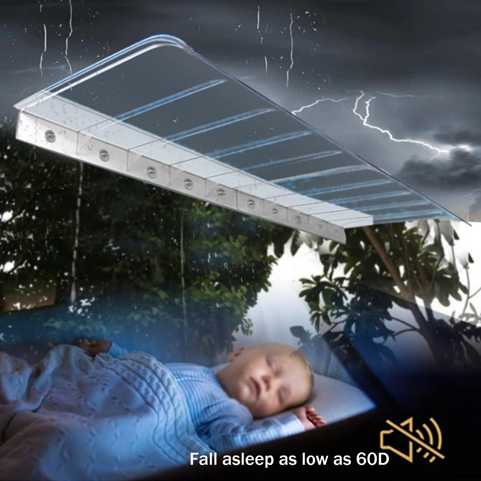 Onzichtbare Voordeur Luifel,UV Regen Sneeuw Bescherming Shelter Polycarbonaat Voordeur Afdak,Gebogen Venster Luifel Deurluifel Raamluifel,Patio Veranda Luifel,Achtertuin Luifel (50x80cm/20x32