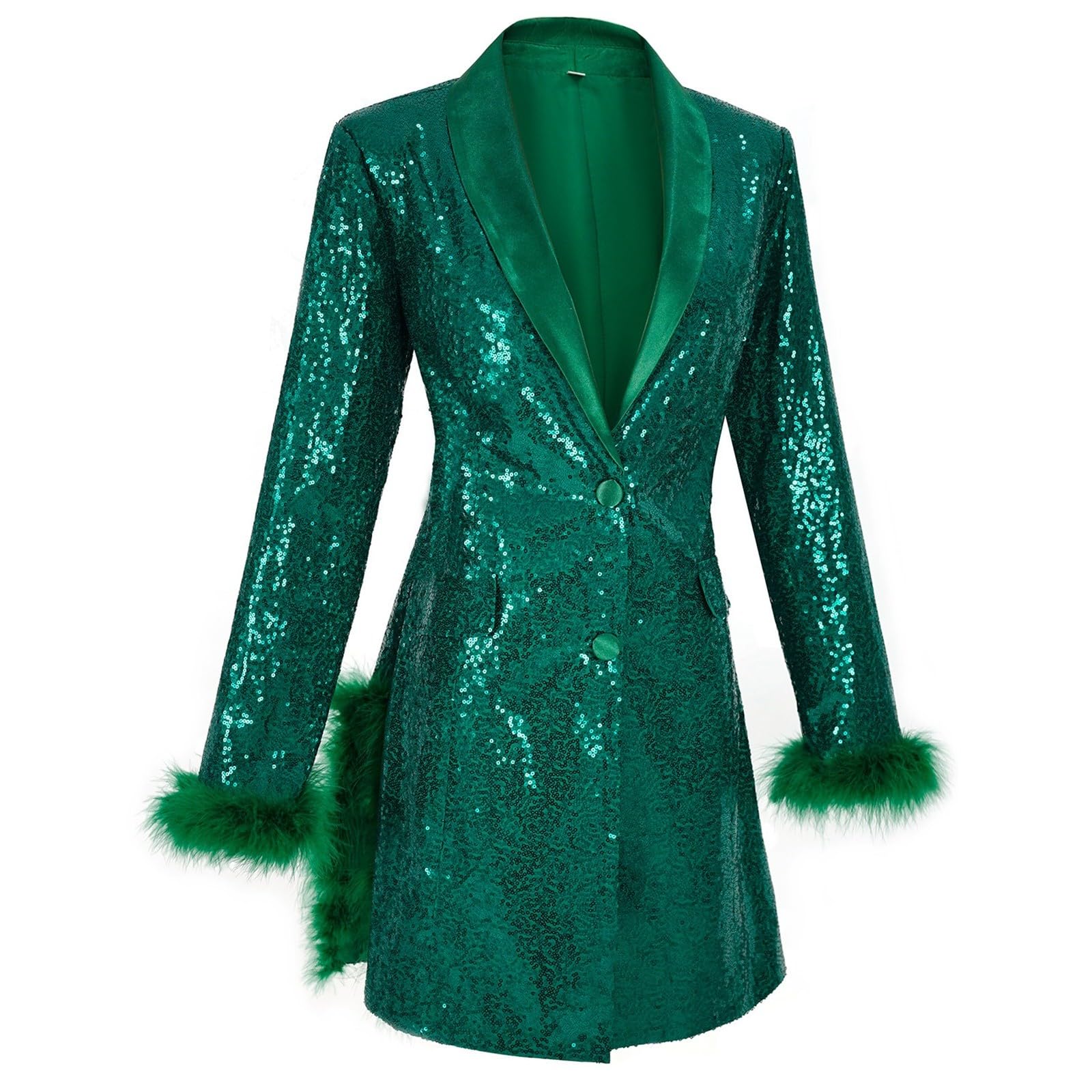 Party Outfit Damen Glitzer Strickjacke Pailletten Kurz Offene Cardigan Langarm Bolero Dünne Elegant Hakenverschluss Jacke Bolerojacke Blazer Bluse Weihnachts