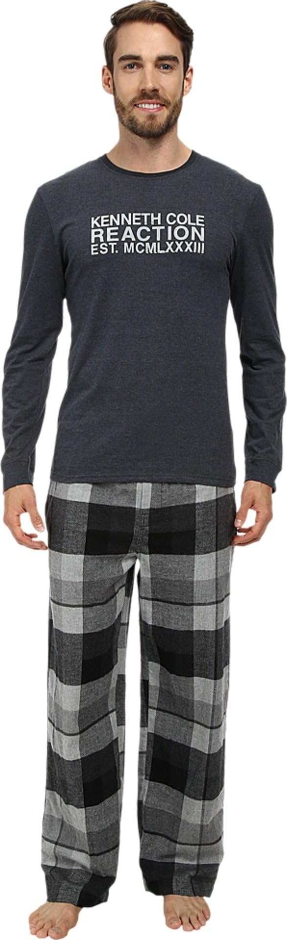 Kenneth Cole REACTION Men's Soft 2 Pc Long Sleeve Pajama Gift Set