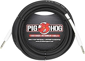 Pig Hog PH25 High Performance 8mm 1/4" Guitar Instrument Cable, 25 Feet