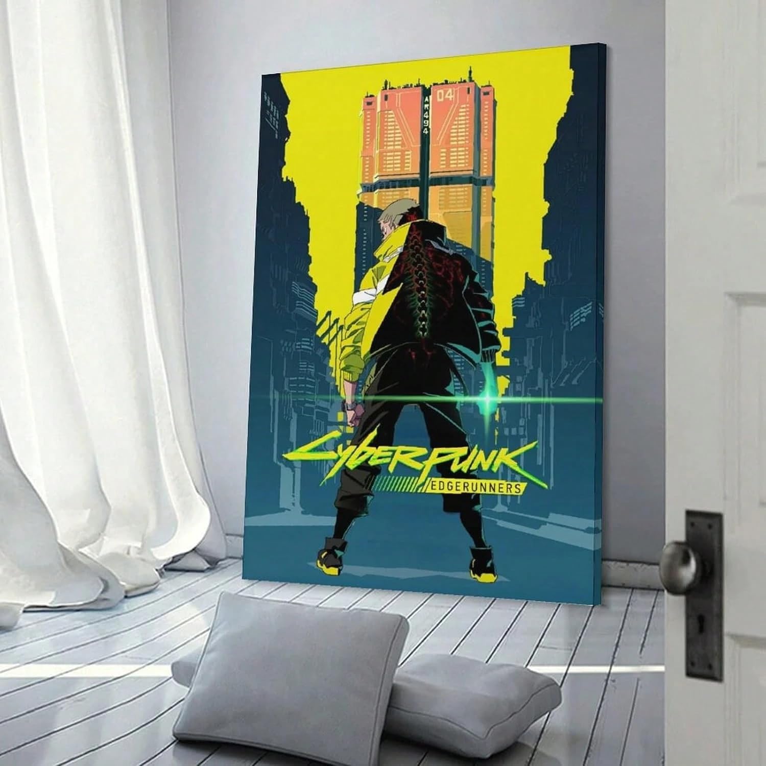 AIHNBF Cyberpunk Edgerunners Anime Mural David Martínez Póster Neón Ciencia Ficción Lienzo Futurista Ciencia Ficción Decoración de Habitación Gaming Decoración de Pared para Oficina Salón 40 x 60 cm