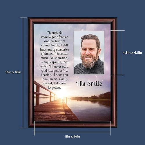 Miniatura 2 de Regalos conmemorativos por pérdida de marido, regalo de condolencia, su sonrisa en memoria de un ser querido, marcos de fotos para cestas de regalo
