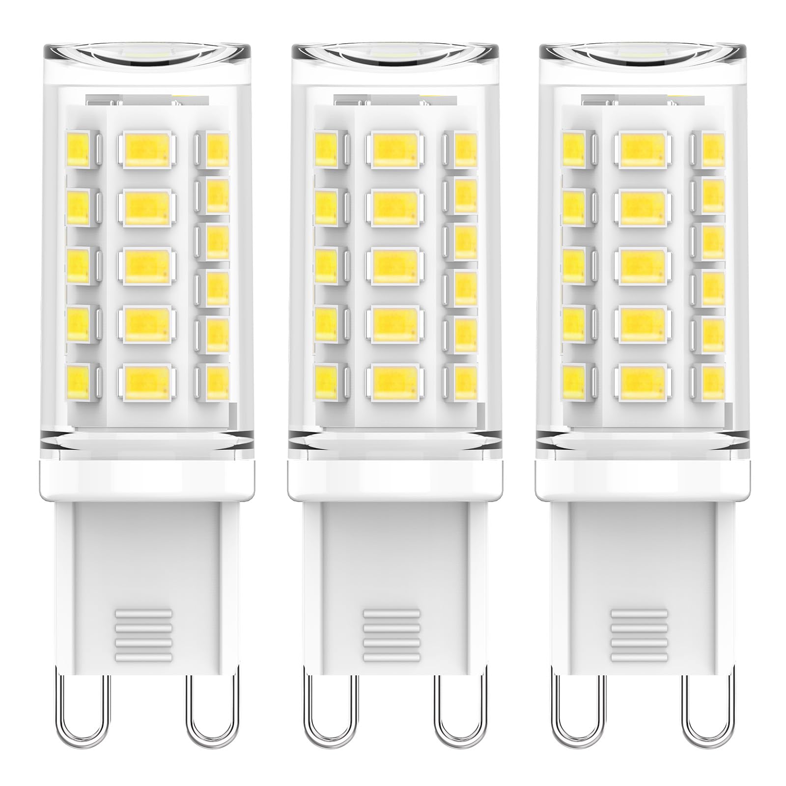 CQTLED G9 LED Lampe kaltweiß 6000K, 3W 520 LM G9 Glühbirne Kaltweiss Ersatz Für 50W Halogenlampe, AC230V LED Leuchtmittel, Nicht Dimmbar, Kein Flackern, Energieeffizient, 3 Stück