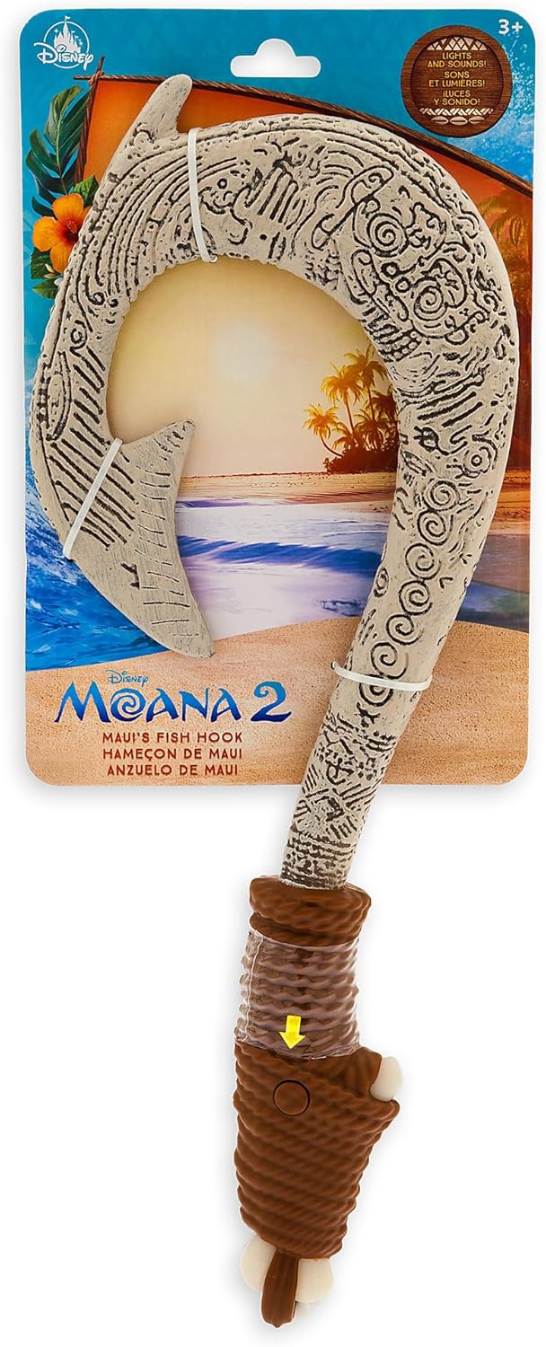 Disney Store Official Moana 2 Maui Fish Hook Light Up Toy, Featuring 2 Modes, Motion Activated Lights and Sound! Inspired by Disney Moana 2, 18.5 Inches, Perfect for Kids & Fans