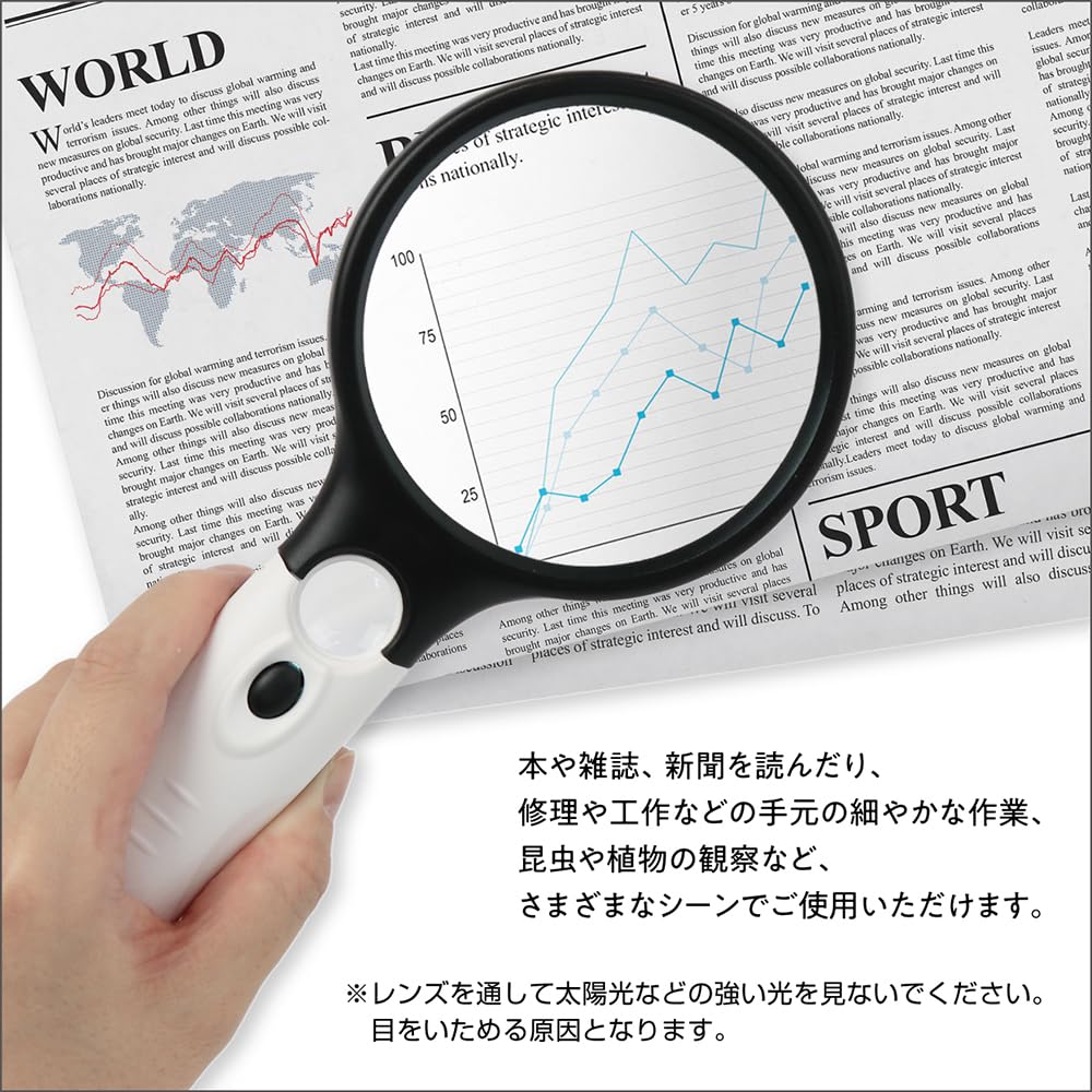 Amazon.co.jp: エステエール 拡大鏡 手持ちルーペ 虫眼鏡 虫めがね 
