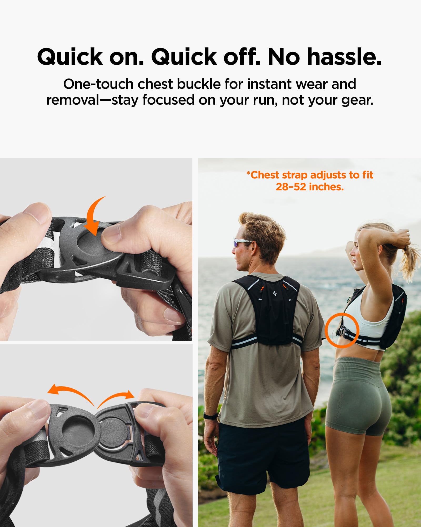 Spigen Dynamic Shield A720 Gilet da Corsa Leggero, Zaino da Corsa, Bande Riflettenti, Compatibile con Smartphone Fino a 6,9”, Leggero e Vestibilità Sicura - Nero