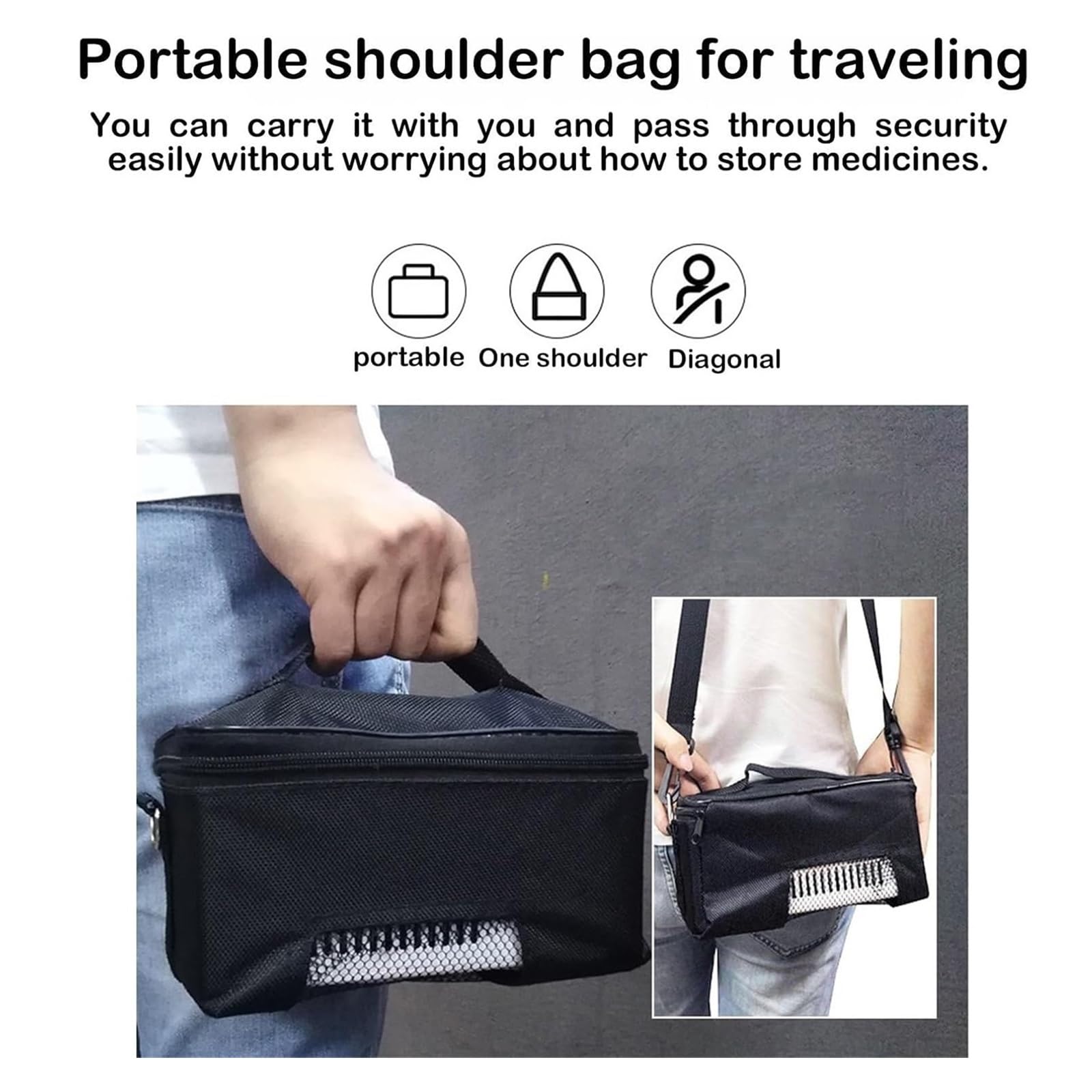 Scatola da viaggio per insulina, mini frigorifero portatile ricaricabile tramite USB, scatola per diabetici con display LCD, per uso domestico ed esterno