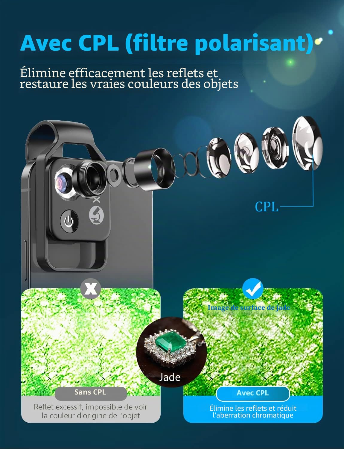 APEXEL Microscope à Clipser pour téléphone, 200 microscopes de téléphone avec Lames de Microscope pour Que Les Enfants puissent Explorer Micworld (Noir)