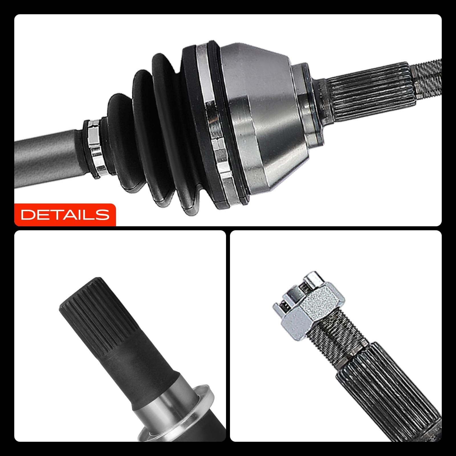 Frankberg Eje motriz Eje de transmisión Caja de cambios manual sin ABS Ring Eje delantero Derecha Compatible con Qashqai +2 I J10 JJ10E NJ10 X-Trail T31 KolE.O.S I HY 2008-2022 Replace# 39100JD74B