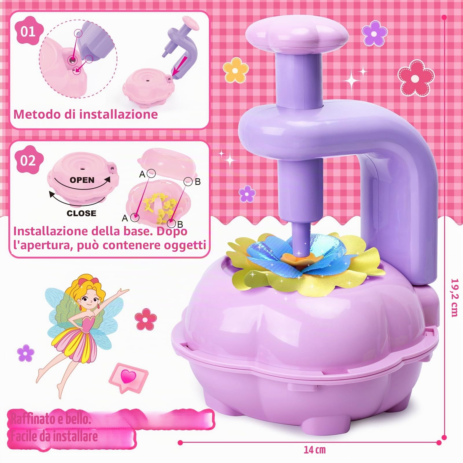 Sumsoltic Giochi Bimba 4 5 6 Anni Macchina per Goffratura Set di Artigianato per Bambini Kit per Fiori Pressati Giocattoli Creativi Regalo Bambina 4 5 6 7 8 9 10 Anni
