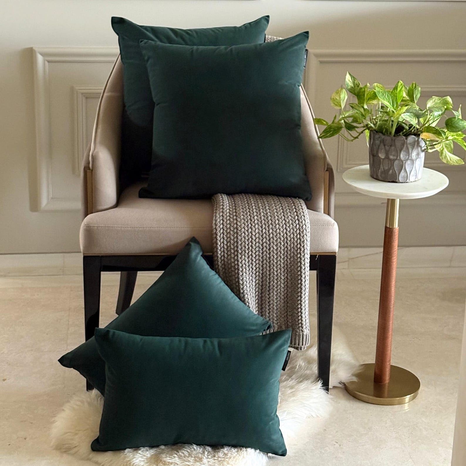 Verde bottiglia Lusso Copricuscino oblungo 50x135 cm | Set di 2 Moderno Velluto Fodera per cuscino | Solido semplice Federe per divano, sofà e letto, arredamento per la casa- Bottle Green Velvet Dream
