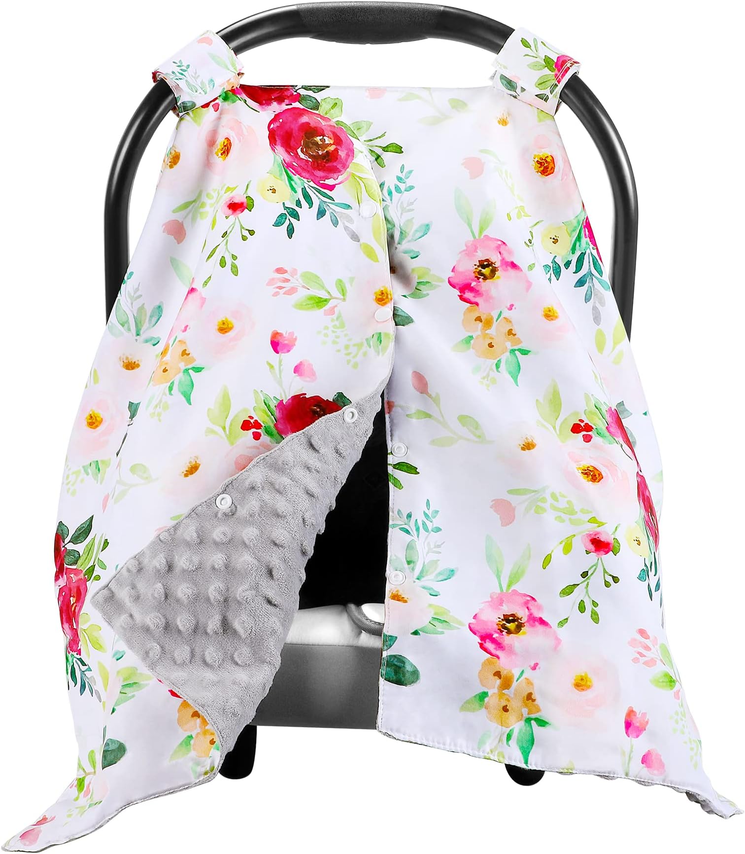 Baby Car Seat Cover for Girls-2 in 1 Car Seat Covers for Babies, Carseat Canopy for Boys Mom Nursing Cover, Newborn Baby Girl Car Seat Cover with Peekaboo Opening for Winter