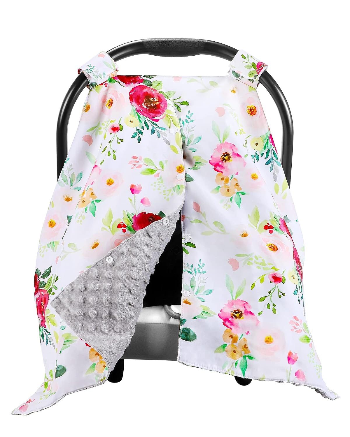 Baby Car Seat Cover for Girls-2 in 1 Car Seat Covers for Babies, Carseat Canopy for Boys Mom Nursing Cover, Newborn Baby Girl Car Seat Cover with Peekaboo Opening