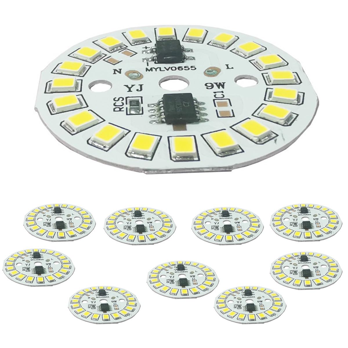 ADZJOY 5/10pcs 220V High Voltage Led Light Board 2835 Bulb Linear Light Board, 3-15W Driver Free Led Light Board Light Source(Warm White,10PCS_12W(44MM))