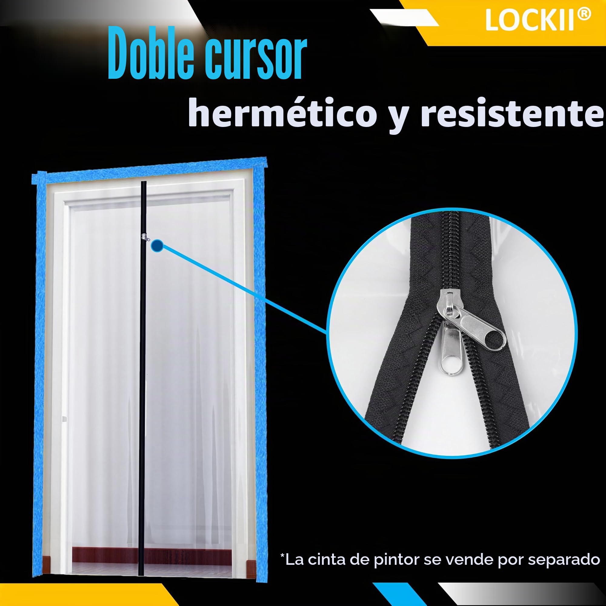 2 protectores antipolvo con cremallera para puerta de 1,20 x 2,20 m, extrafuertes, 100 micras, impermeables y resistentes al polvo, para renovación y remodelación