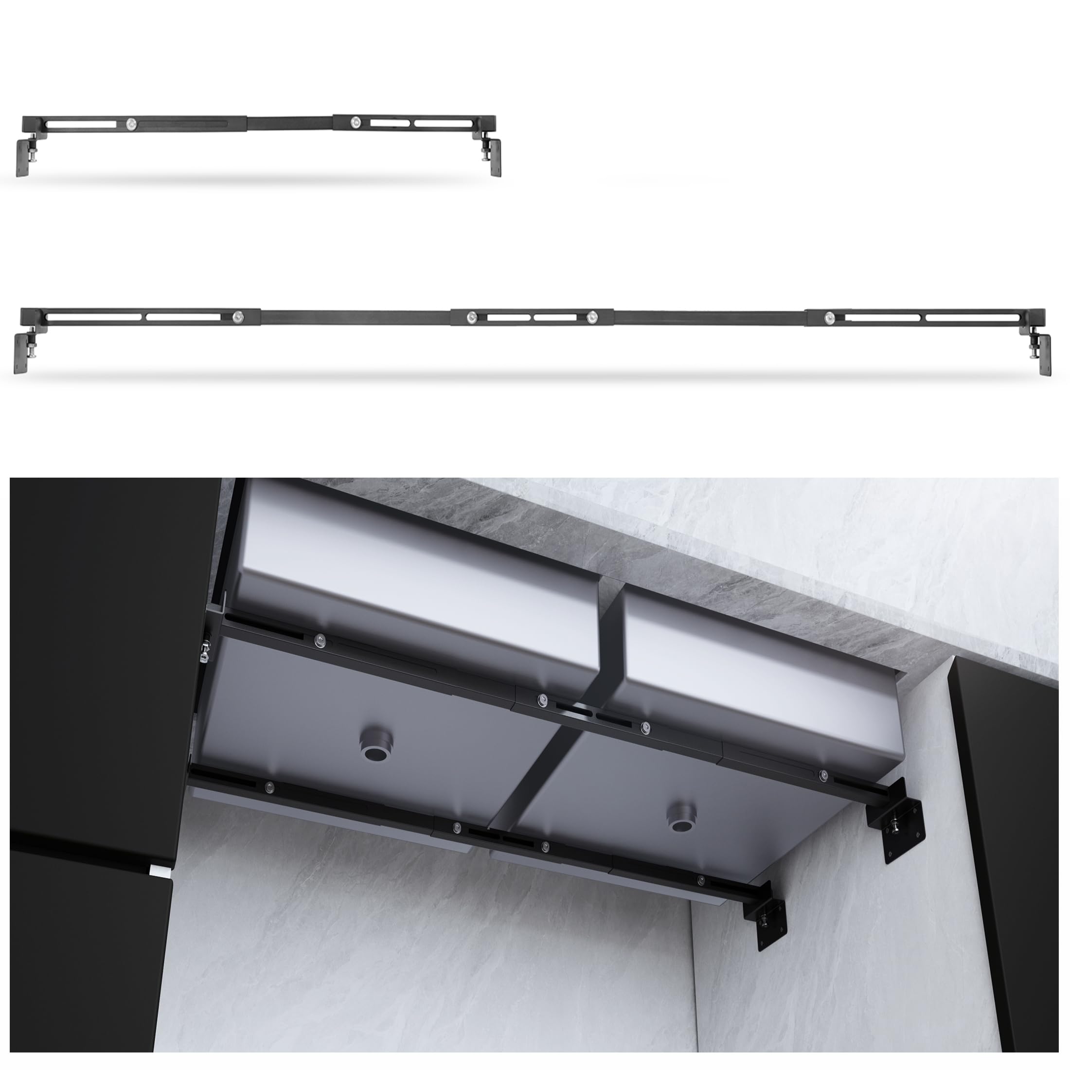 Support d'évier encastrable réglable 61-150cm IRONWALLS en acier inoxydable (Lot de 2)