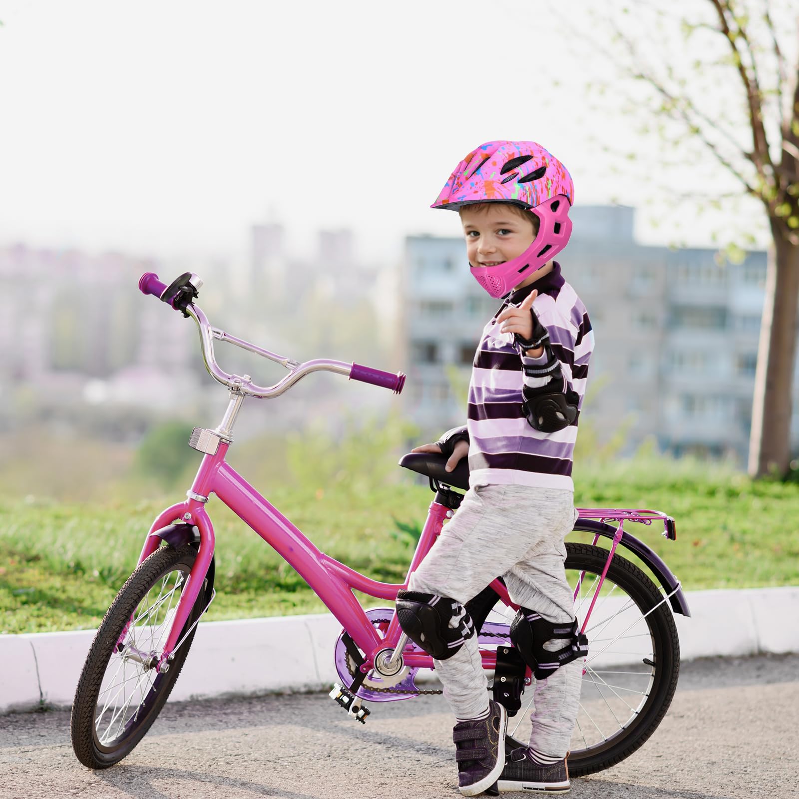 rockible Casco da Bici per Bambini Casco da Ciclismo Migliore Ammortizzazione Casco Integrale Leggero Casco da Bicicletta per Ragazzi e Ragazze