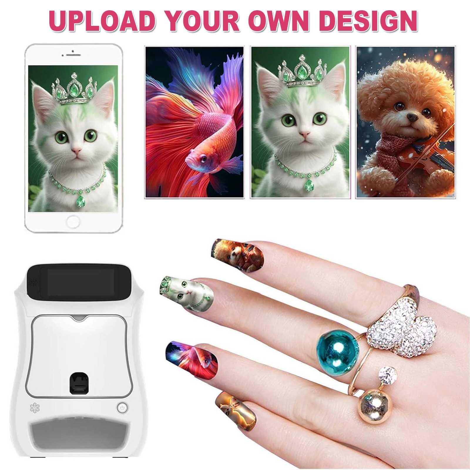 Macchina Per Nail Art 3D Completamente Automatica E Intelligente | Stampante Per Unghie 3D Professionale,Con 800 Modelli Di Nail Art Integrati, Adatta Per L'uso Domestico E Negli Studi Di Manicure.