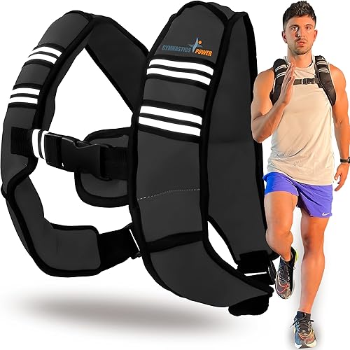 Gymnastics Power - Chaleco con peso de 6 libras, 10 libras, 12 libras, 25 libras, 35 libras, 45 libras, 60 libras, pesas de hierro extraíbles para