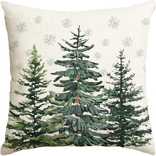 Miniatura 9 de AVOIN colorlife Funda de almohada lumbar extra larga con diseño de árboles de Navidad, copos de nieve, 14 x 36 pulgadas, funda de almohada de cuerpo
