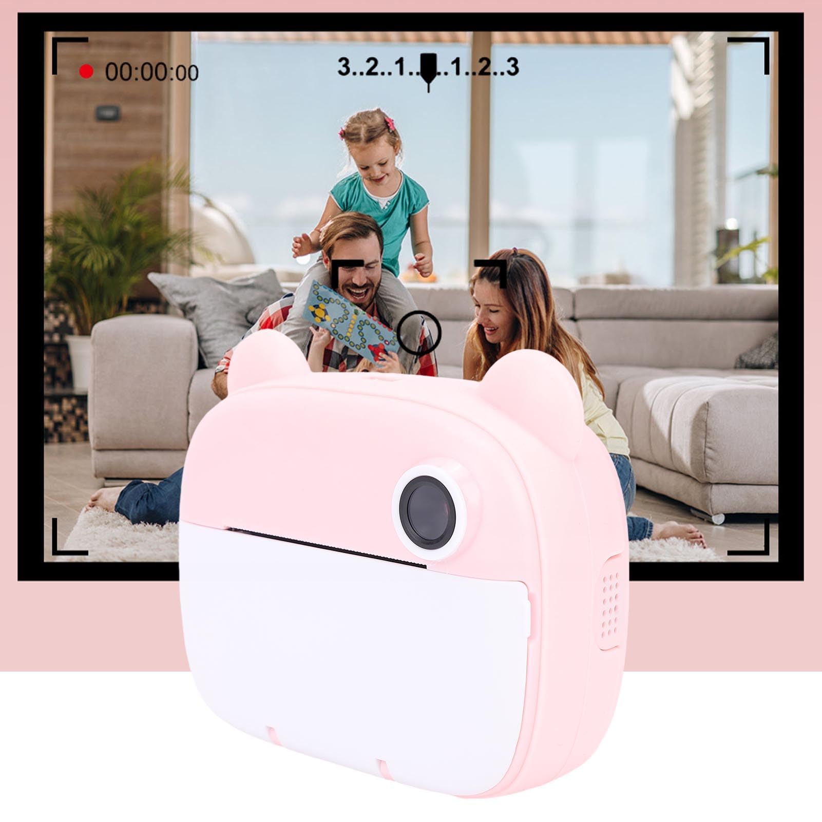 Fotocamera a Stampa Istantanea, Fotocamera Istantanea Portatile a Doppio Obiettivo da 48 MP con Scheda di Memoria da 32 GB per Fotografie di Famiglia in Viaggio