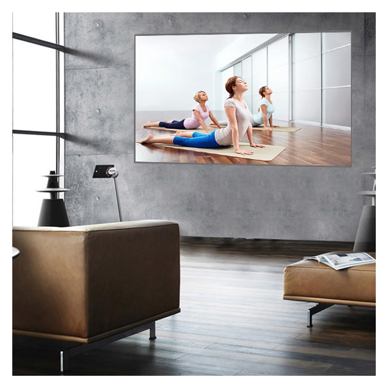 Ekran Projekcyjny, Projektor Scree 120/100/80/70/60 cali 16:9 ekran z tkaniny o wysokiej jasności odblaskowy 3D HD składany projektora(120 inch)