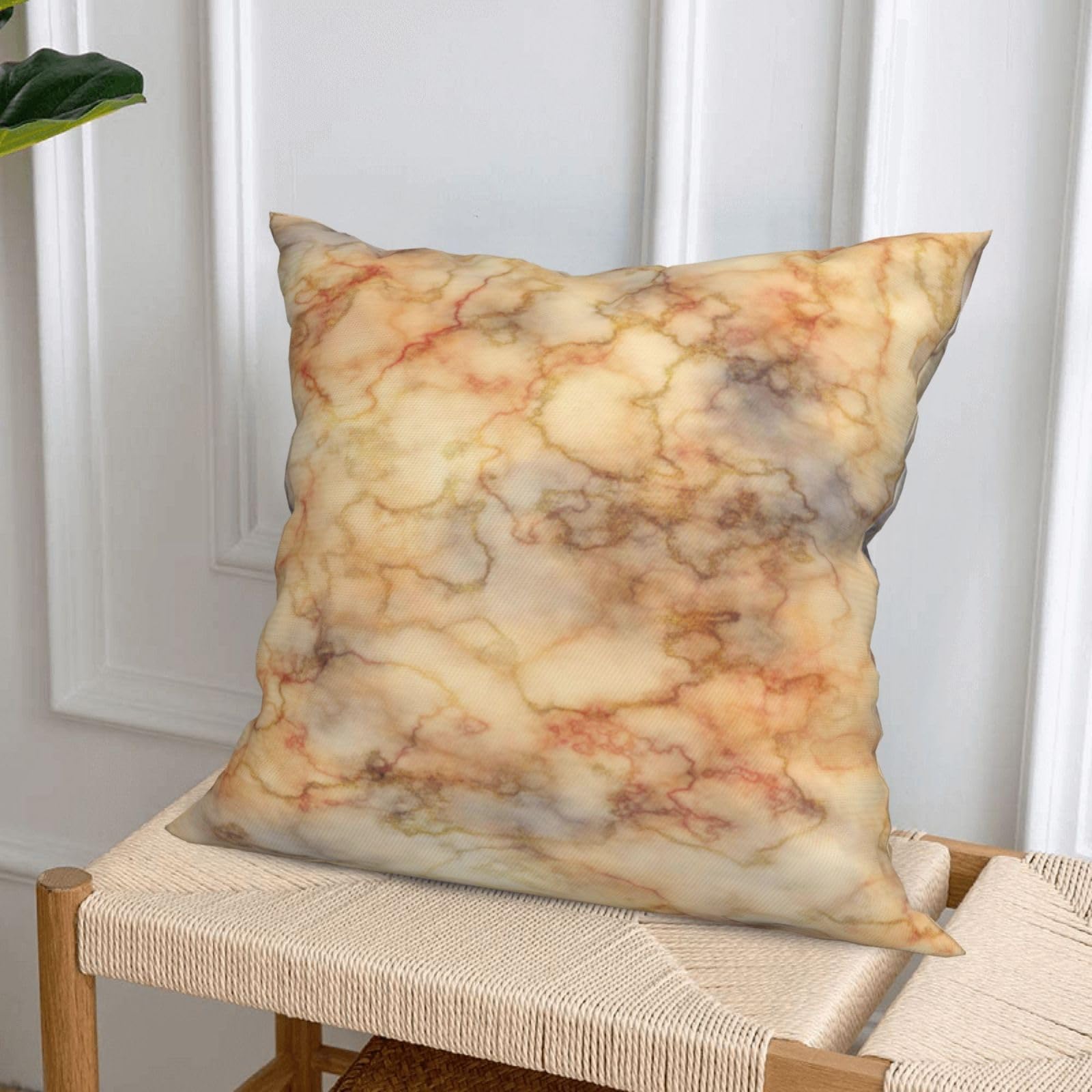 Fundas de Cojines Juego de 4 70x70cm Funda Cojin Felpa Corto Rojo Cojines Decoracion Amarillo Fundas de Cojín Cuadradas Impresión Doble Cara con Cremallera Oculta,para Sofá Decoración Hogar28x28in
