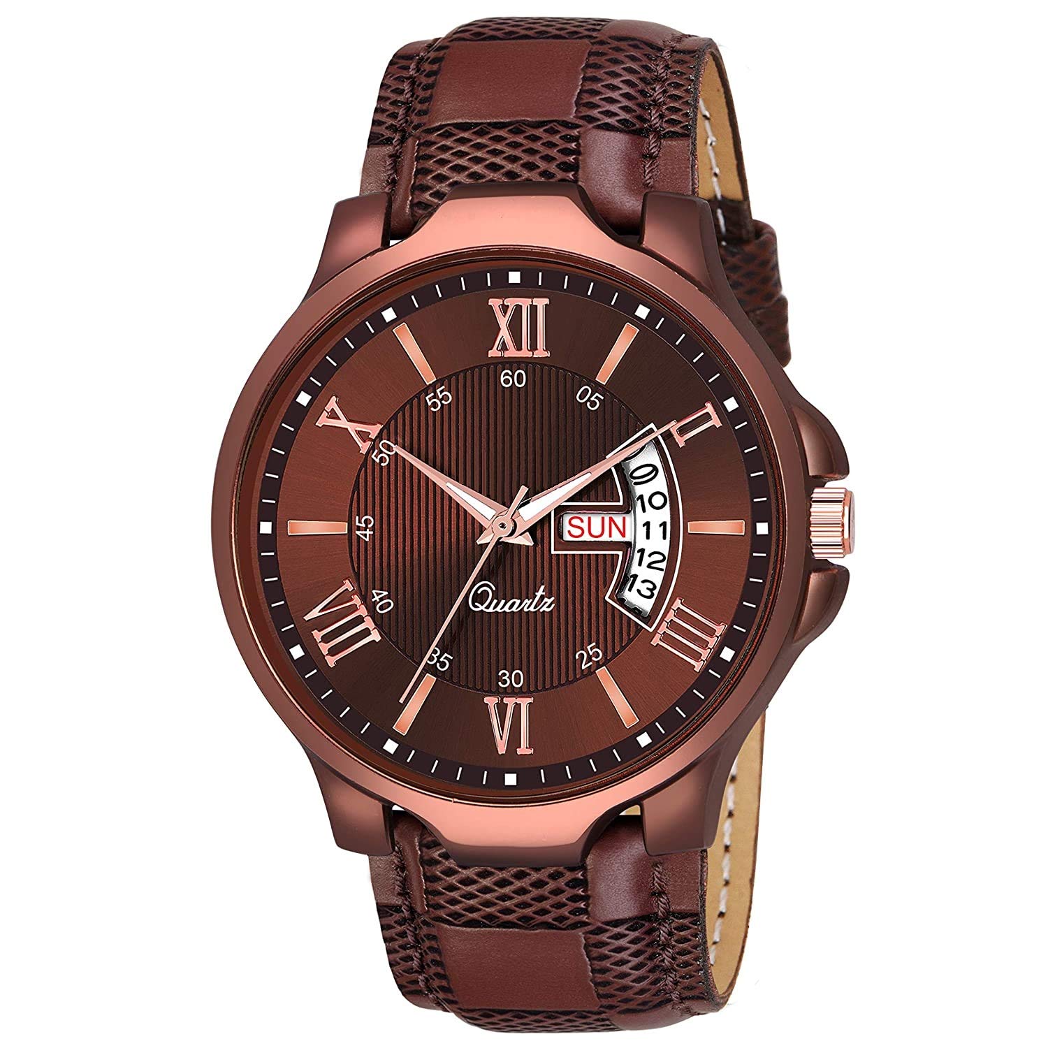 SS Collection TONSY Analog Brown Dial Mens & Boys Watch (Day & Date Leather Strap Watch) (B07PZ28HV3) Amazon Price History, Amazon Price Tracker