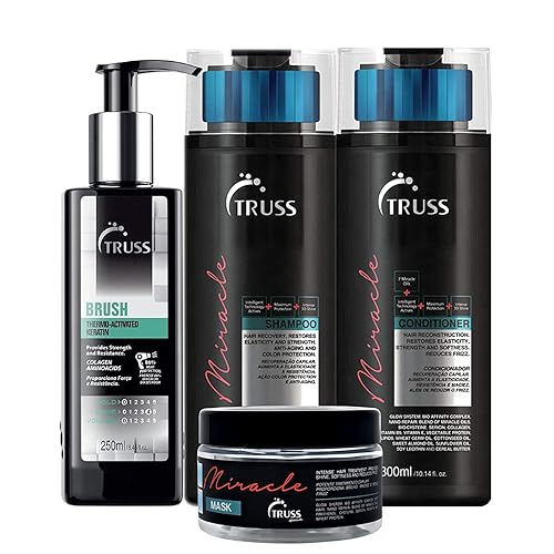 Truss Paquete de tratamiento sin enjuague de queratina con champú Miracle y acondicionador y máscara para el cabello