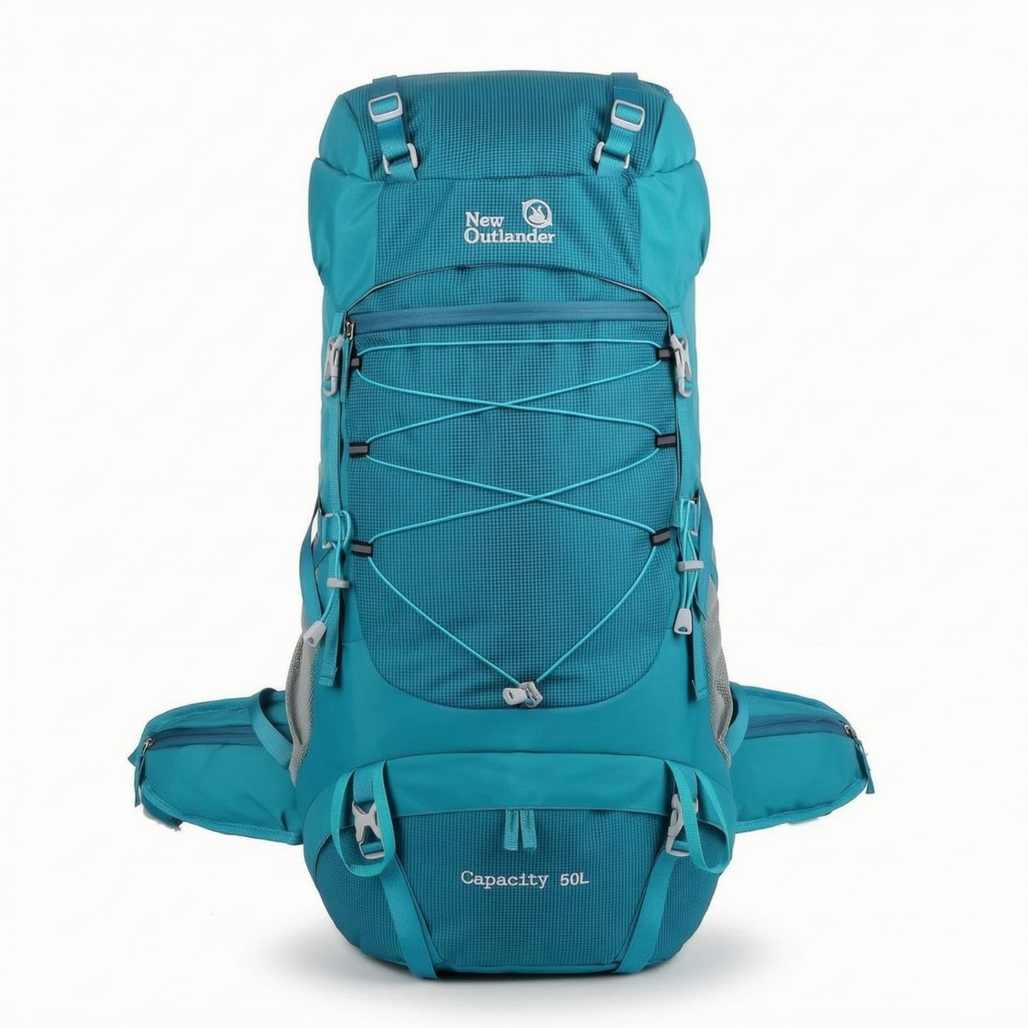 50L Hiking Backpack Lightweight Backpack with Mesh Pockets Nylon Rucksack Adjustable for Hikers, Travelers, Campers, Trekking, Camping, Lake Blue-picture-13