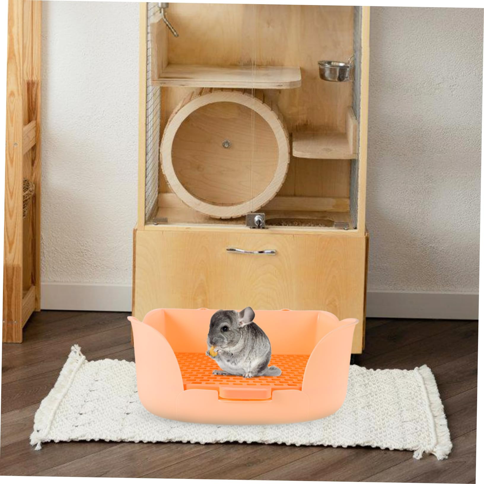 Yardwe Lettiera per Conigli Piccoli Supporto per Conigli Mangiatoia per Animali Domestici Toilette per Coniglietti Facile da Pulire Separazione Efficiente dei Rifiuti Adatto Diverse Gabbi