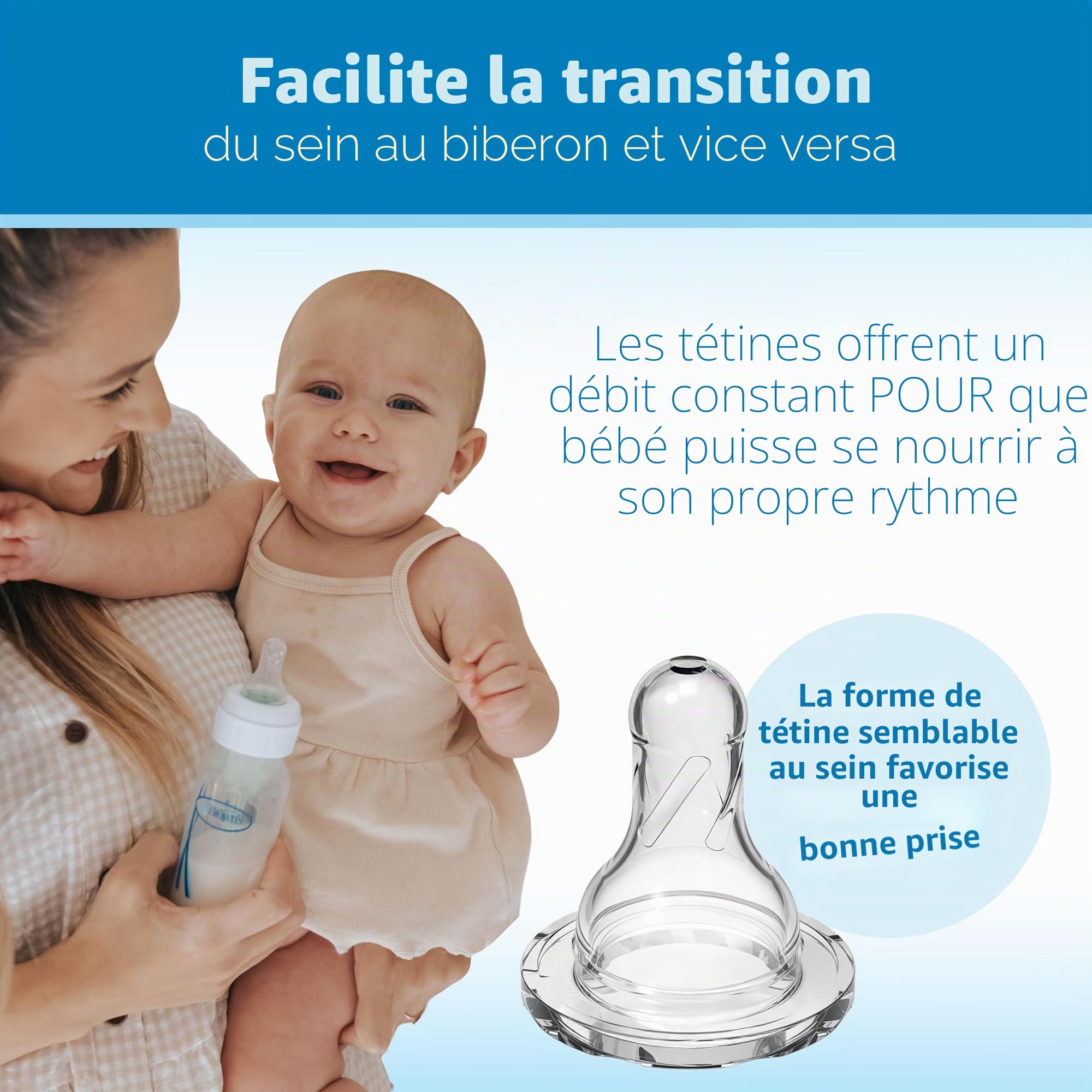 Dr. Brown's Natural Flow® Anti-Colic Options+™ Narrow Biberon pour bébé 250 ml + coffret cadeau avec à débit lent de niveau 1
