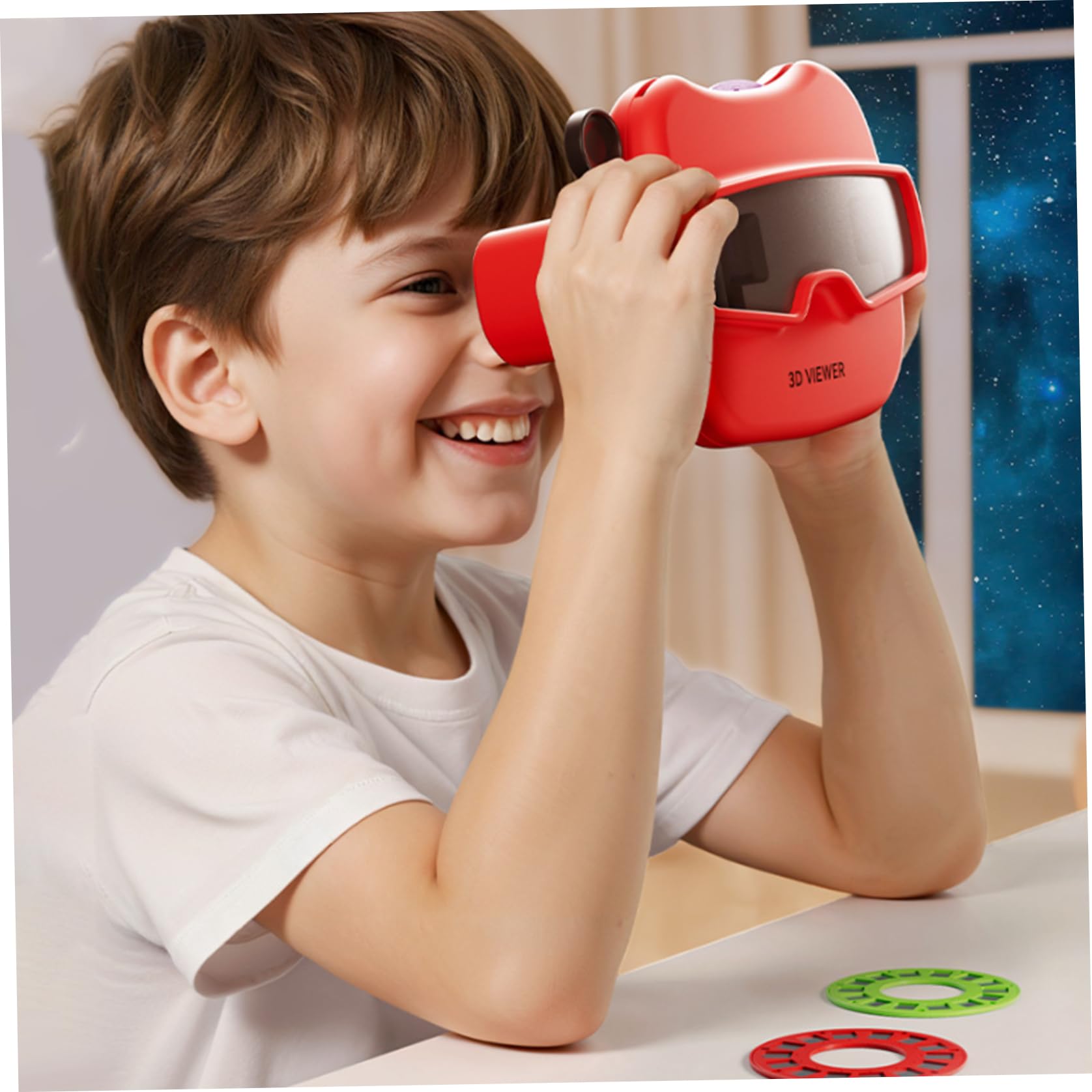 Kaléidoscopes éducatifs Amusants pour Enfants, visionneuse 3D, avec 6 Rouleaux, Jouet Naturel sans Danger pour Les Yeux