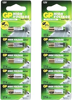 GP Alto Voltaje Batería 27 A MN27 A27 PK5 12 V [10 Pack]