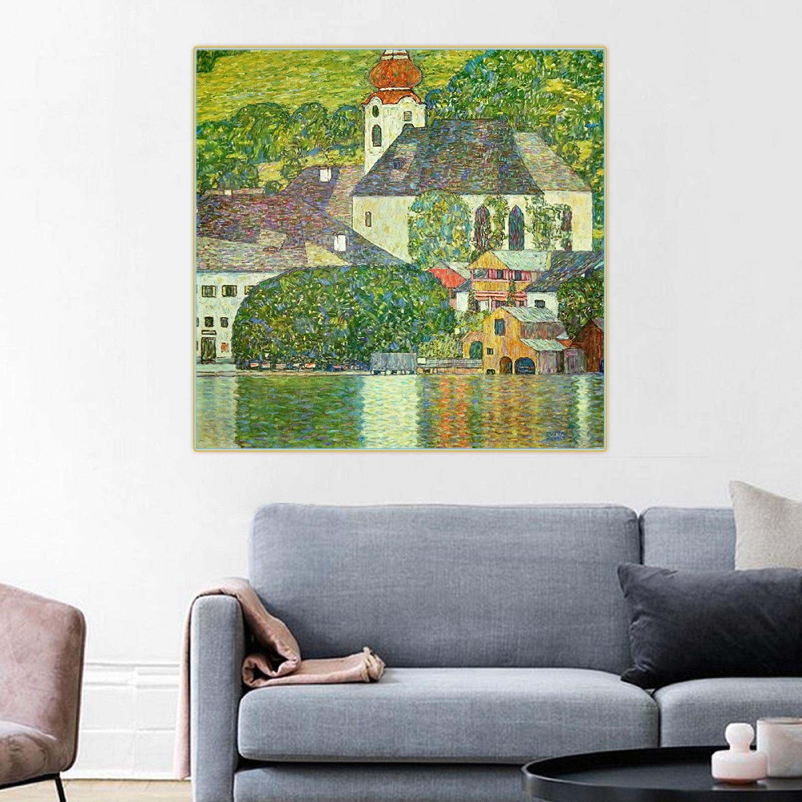 Amazon.co.jp: グスタフクリムト「アッター湖のウンターアッハ