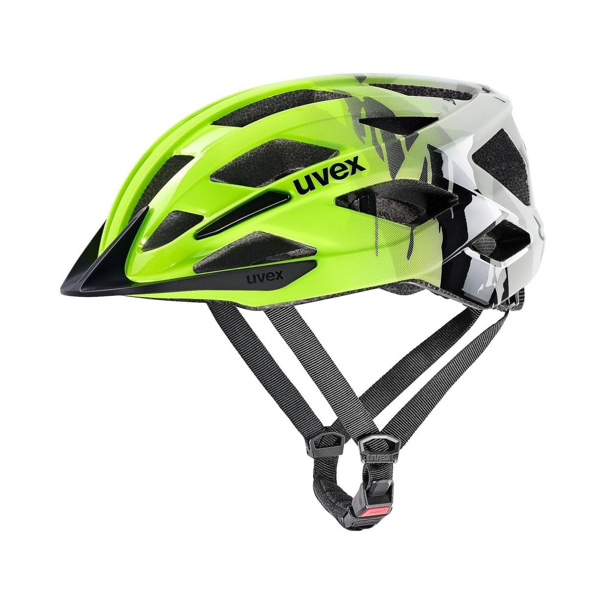 uvex air Wing 2 Kinderfahrradhelm, neon Yellow-Black, 50-54 cm | mit Plug-in LED nachrüstbar - individuelle Größenanpassung - Monomatic-Einhandverschluss