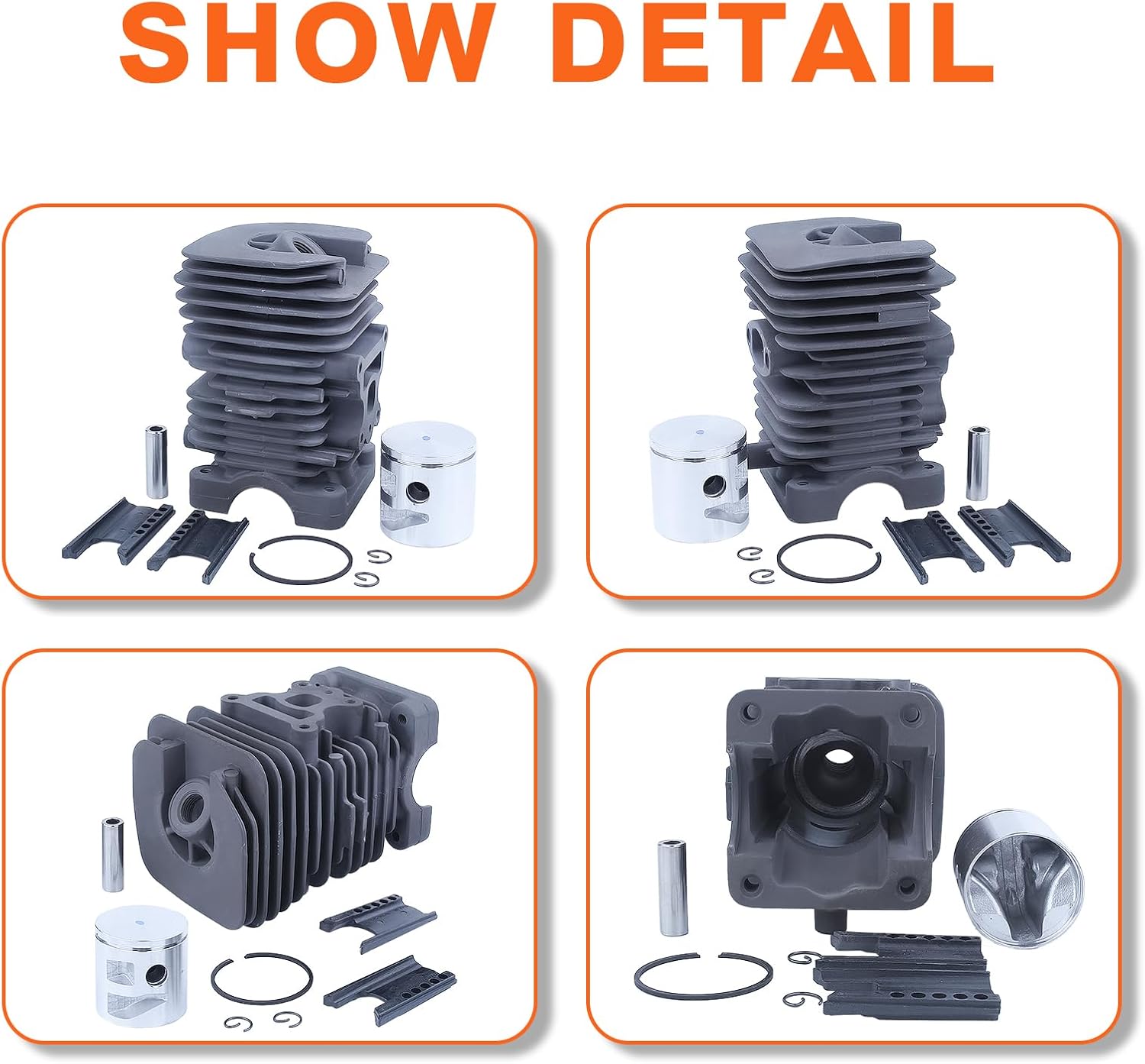 for poulan chainsaw parts Cylinder Piston For Poulan PP3816AV PP4218AV SM4218AV SM4518AVX Chainsaw Part, Cylinder Piston Kit, Spark Plug, Primer Bulb, Gasket Set, Carb Kit, Air Filter