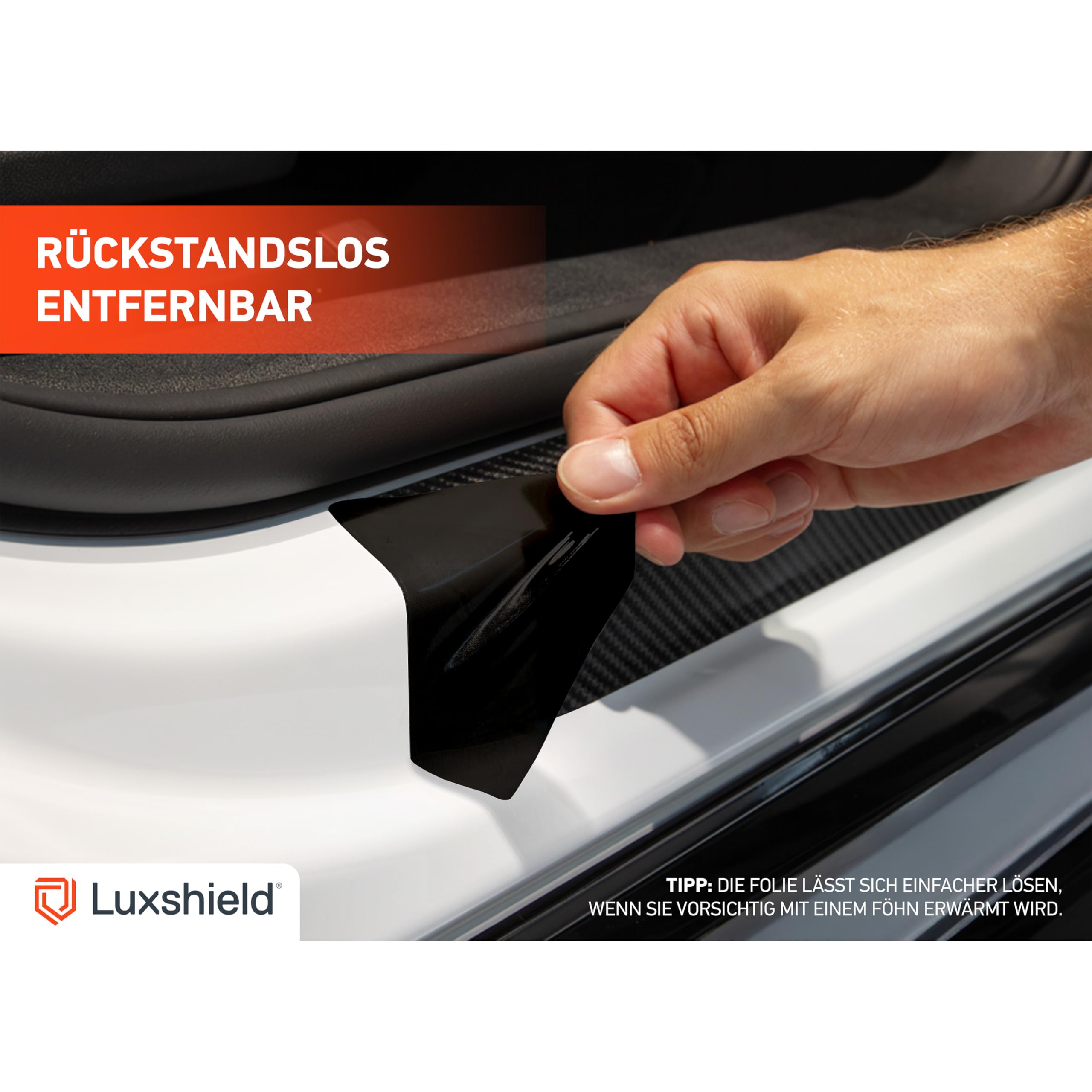 Luxshield Auto Einstiegsleisten Schutz für Opel Mokka B I 2021-2026 - Schutzfolie Autotür Zubehör Zierleisten Lackschutzfolie Carbon Schwarz