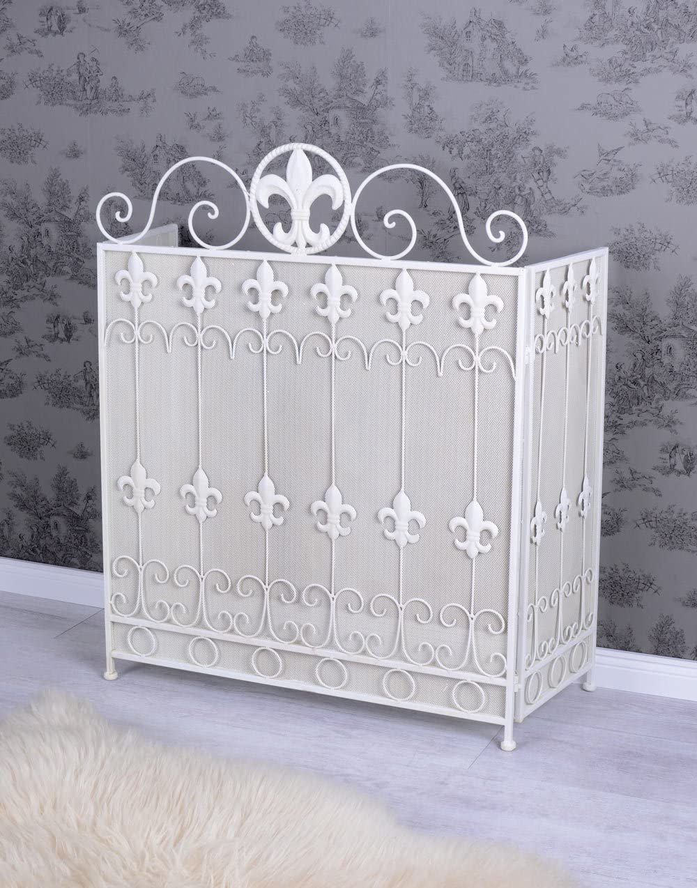 Camino per Shabby Chic Parascintille per scintilla Griglia Parascintille Palazzo Exclusiv