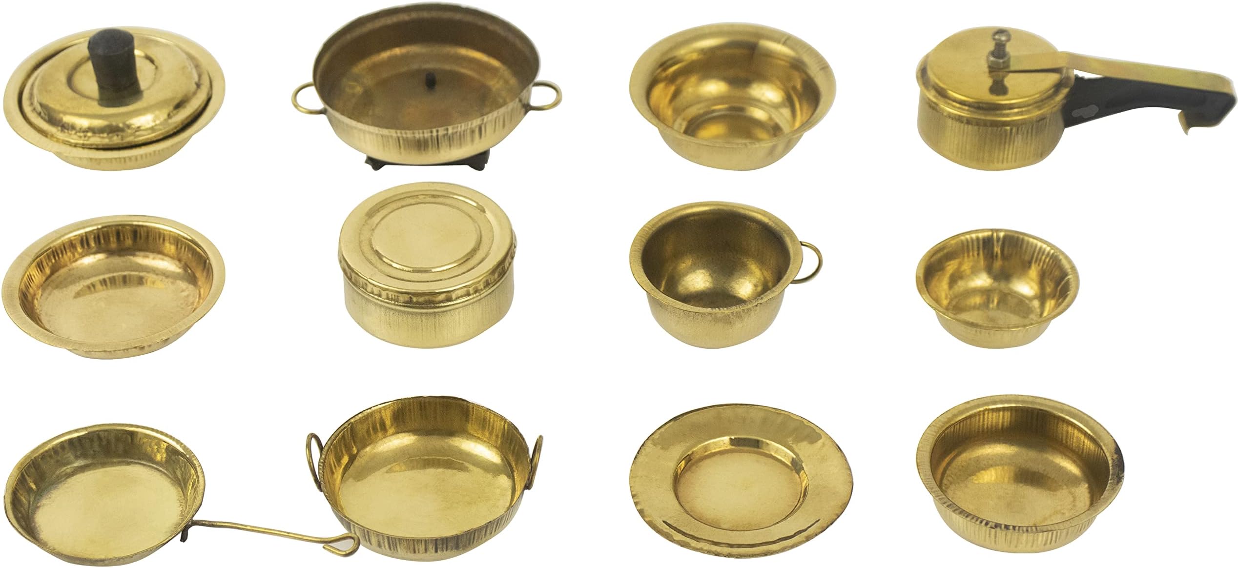 Spillbox Miniature Kitchen Set, Mini Kitchen Set, Real Cooking Kit for Play, Brass Kitchen Set for Girls, Miniature Cooking Set for Kids, Best for Gift/Return Gift Brass-13 Pieces