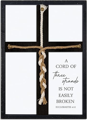 Letrero de boda con texto en inglés "A Cord of Three Strands", trenzado de 22 x 15.75 pulgadas, para ideas de ceremonia, regalos de matrimonio