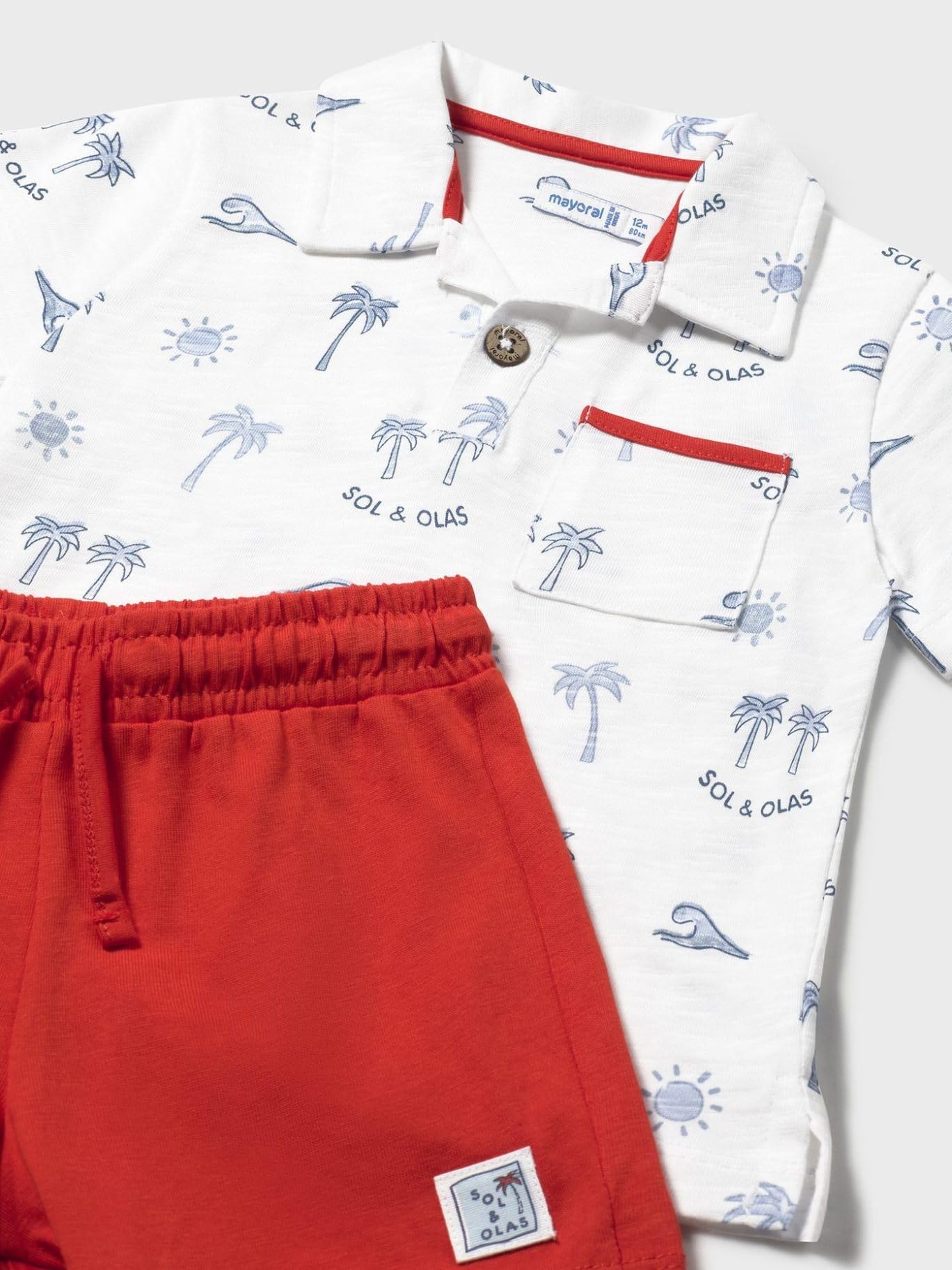 Mayoral Conj. Punto Polo Estampado para bebé niño Rojo