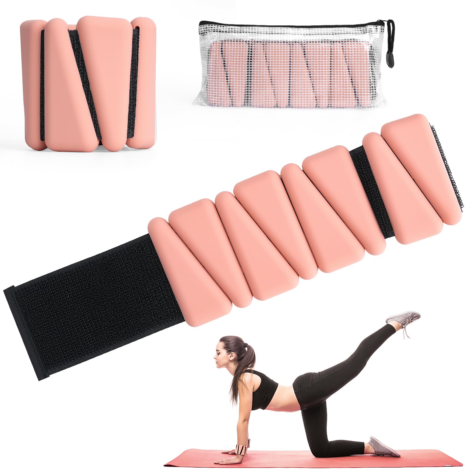 Adjustable Wrist and Ankle Weights for Women: 2 lbs Total (1 lb Each), Arm Weights for Walking, Weighted Wristbands, Ankle Weights, and Arm Weights
