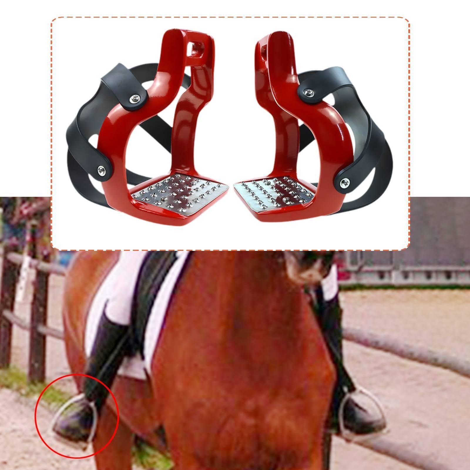 2 Piezas para Caballos, Accesorios para Sillas de Montar, Entrenamiento Profesional, Aluminio Antideslizante, Adecuado para Jinetes Y Actividades de O