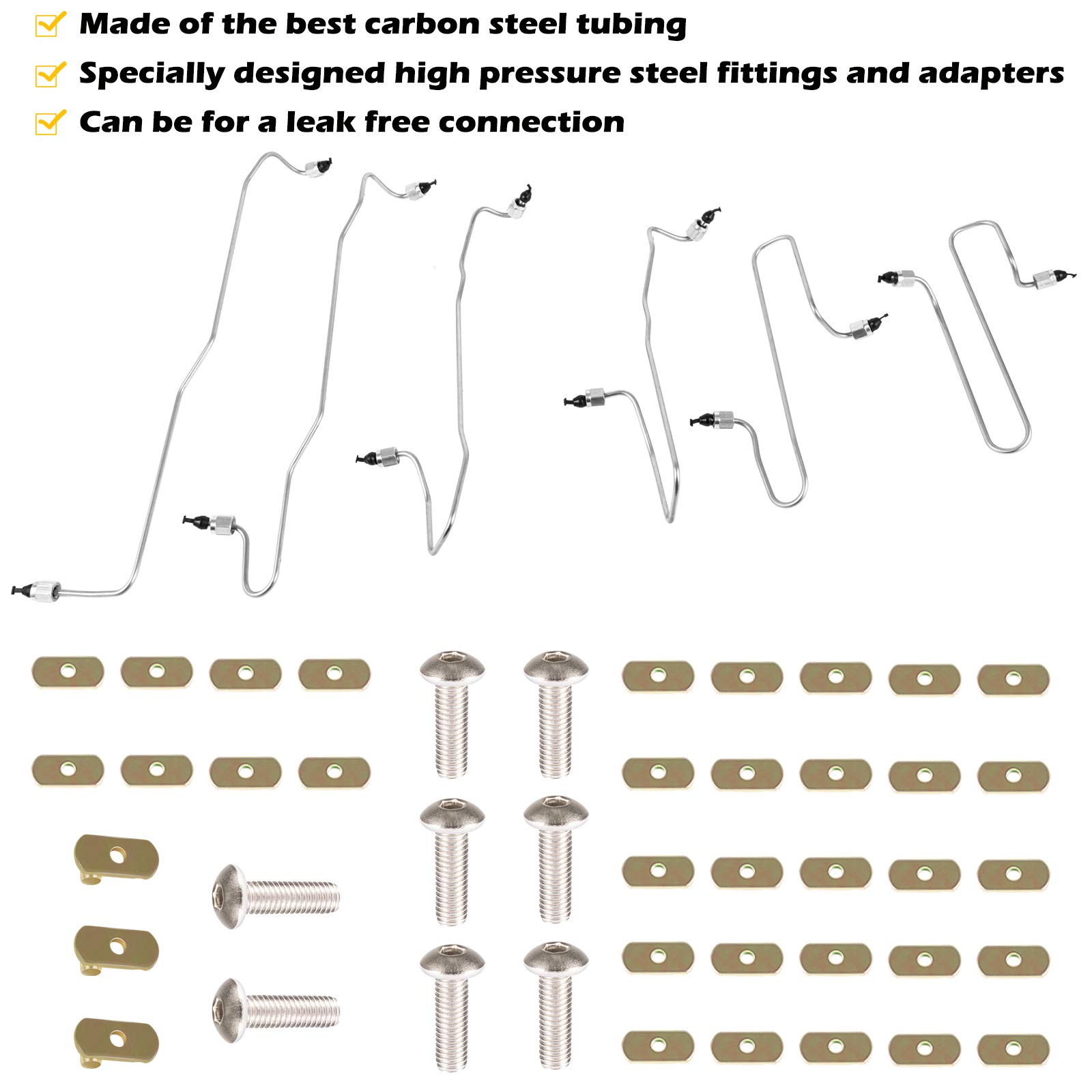 Kit de líneas de inyección de combustible con abrazaderas para CAT Caterpillar 3406 3406B 3406C 1917941 1917942 1917943 1917944 1917945 1917946