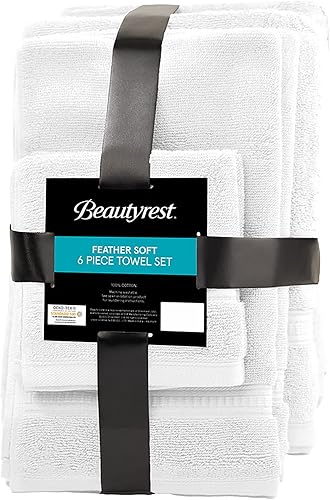 Vista 15 de Beautyrest Plume - Juego de toallas de baño 100 % algodón, lujosamente suave al tacto, calidad de spa premium de 26.46 oz/m², duraderas
