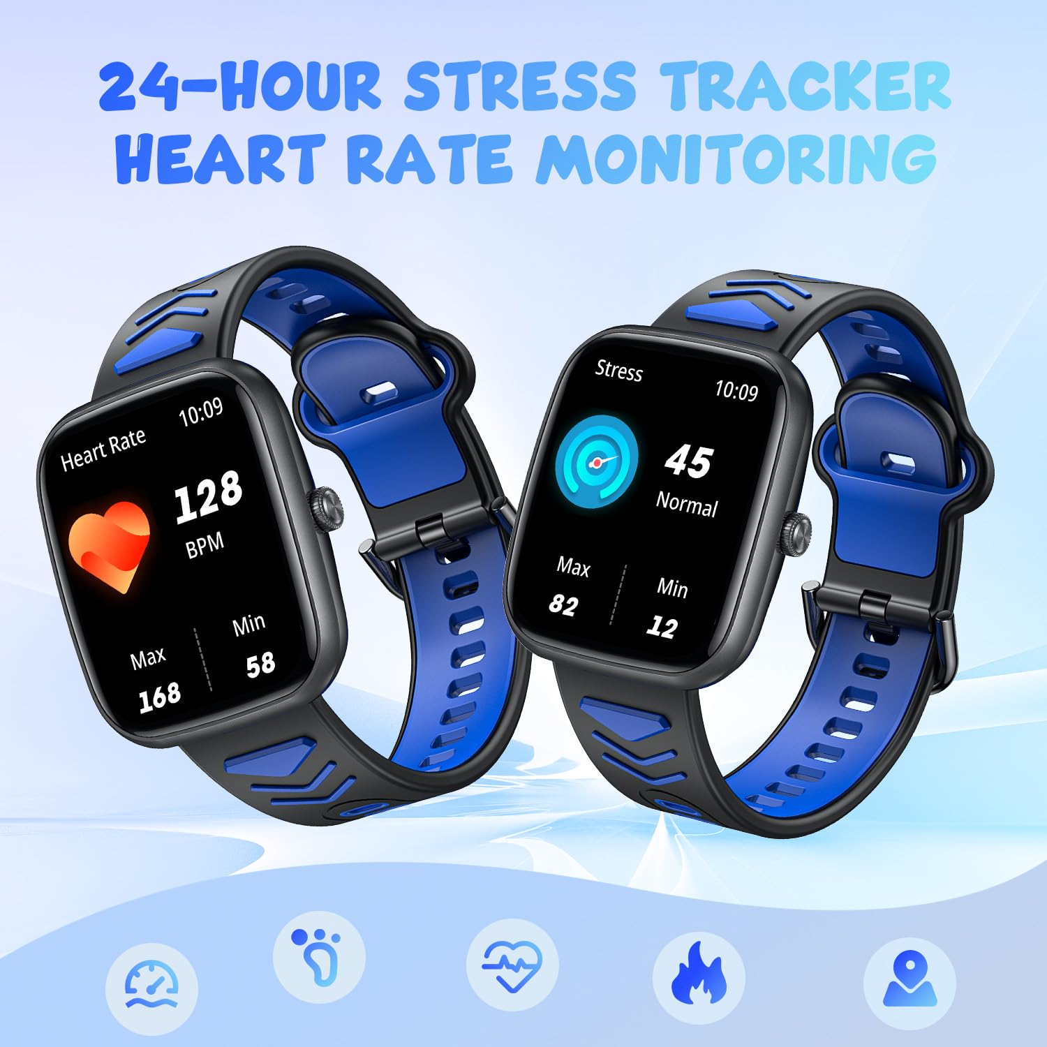 Smartwatch Fitness Orologio Bambini Digitale: 1.75" per Bambini Smart Watch con Contapassi Cronometro Compatibile per Android iOS Impermeabile Monitor Del Sonno Regalo per Ragazzi Ragazze Adolescenti