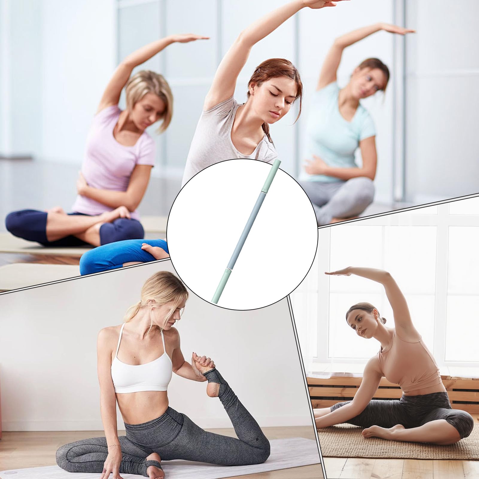 Bastone per yoga, 100 cm, asta di allineamento per postura, asta di correzione della postura, asta di allenamento per lavoro, fitness, asana, pilates, allenamento, casa, palestra, forza, equilibrio e