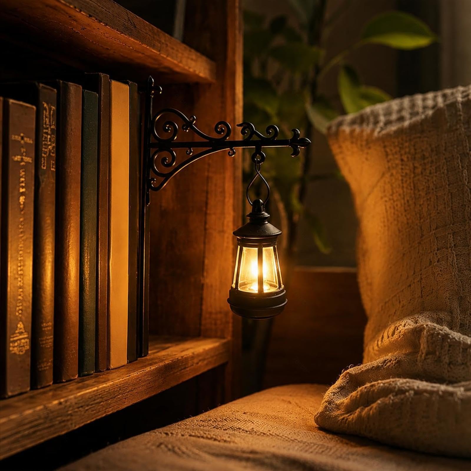 Book lamp Shelf, Warm Mini Bookcase Lamp, Book Shelf Light, Alloween Ornament, for Book Lovers Home Decor,E